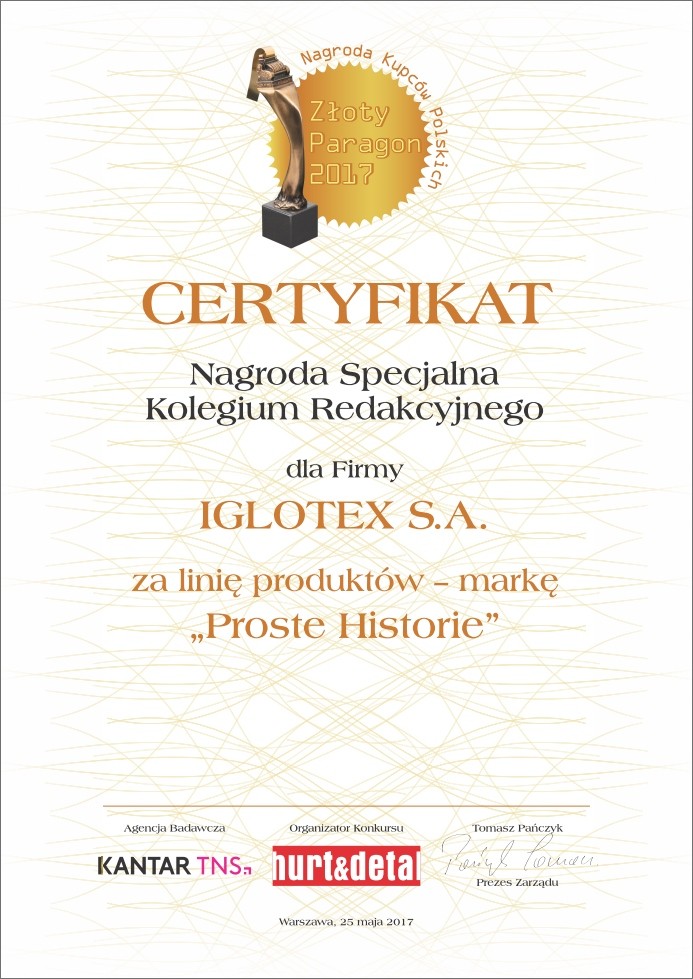 Marka Proste Historie i firma Iglotex wśród laureatów konkursu 