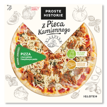 Pizza z kurczakiem i bazyliowym pesto